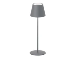 Outdoor Akku Tischlampe COSENZA Grau ohne Kabel mit RGB, Höhe 38cm