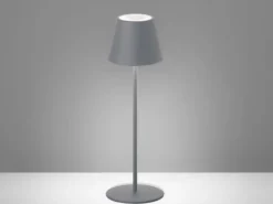 Outdoor Akku Tischlampe COSENZA Grau ohne Kabel mit RGB, Höhe 38cm