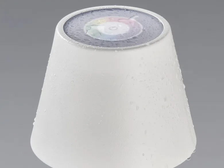 Outdoor Akku Tischlampe COSENZA Weiß ohne Kabel mit RGB, Höhe 38cm