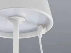 Outdoor Akku Tischlampe COSENZA Weiß ohne Kabel mit RGB, Höhe 38cm