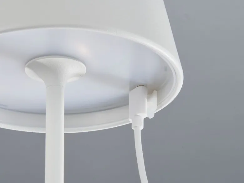 Outdoor Akku Tischlampe COSENZA Weiß ohne Kabel mit RGB, Höhe 38cm