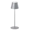 Outdoor Akku Tischlampe COSENZA Silber ohne Kabel mit RGB, Höhe 38cm