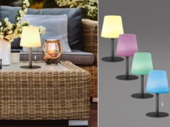 Outdoor Akku Tischlampe GARDEN ohne Kabel mit RGB Höhe 29cm