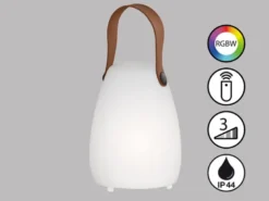 Outdoor Akku Tischlampe RUBY mit Fernbedienung & RGB Höhe 16cm