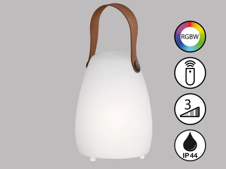 Outdoor Akku Tischlampe RUBY mit Fernbedienung & RGB Höhe 16cm