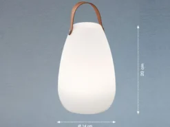 Outdoor Akku Tischlampe RUBY ohne Kabel mit RGB Farbwechsel, Höhe 20cm