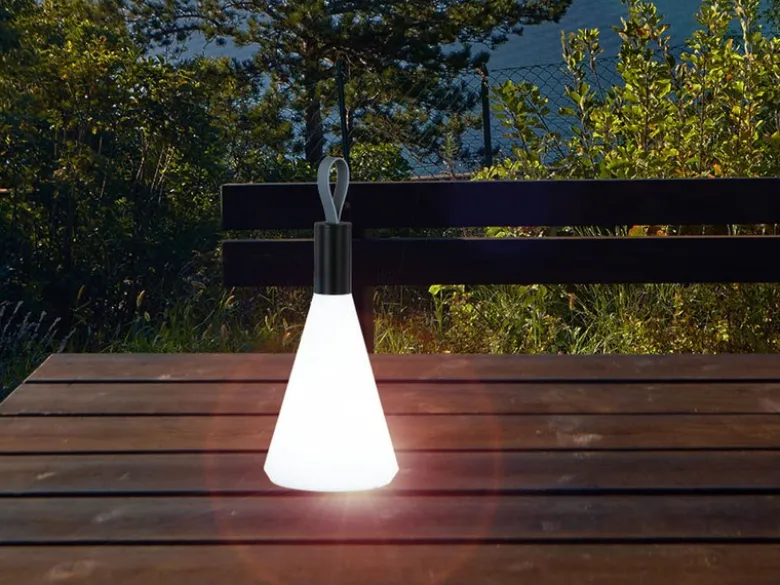 Outdoor Akku Tischleuchte PRIAN Höhe 31,5cm - dimmbar & USB aufladbar