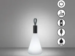 Outdoor Akku Tischleuchte PRIAN Höhe 31,5cm - dimmbar & USB aufladbar