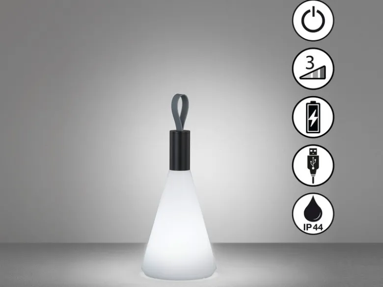 Outdoor Akku Tischleuchte PRIAN Höhe 31,5cm - dimmbar & USB aufladbar