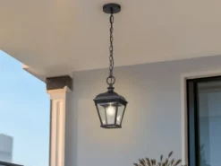 Outdoor Hängelampe BAYVIEW Kettenlaterne Landhausstil, max. Höhe 141cm
