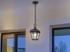 Outdoor Hängelampe BAYVIEW Kettenlaterne Landhausstil, max. Höhe 141cm