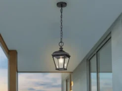 Outdoor Hängelampe BAYVIEW Kettenlaterne Landhausstil, max. Höhe 141cm