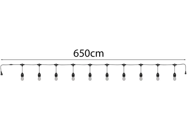 Outdoor Lichterkette CHAIN mit Netzstecker & 10 LEDs, Länge 6,5 Meter