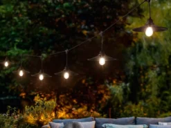 Outdoor Lichterkette CHAIN mit Netzstecker & 10 LEDs mit Schirm, 6,5 Meter
