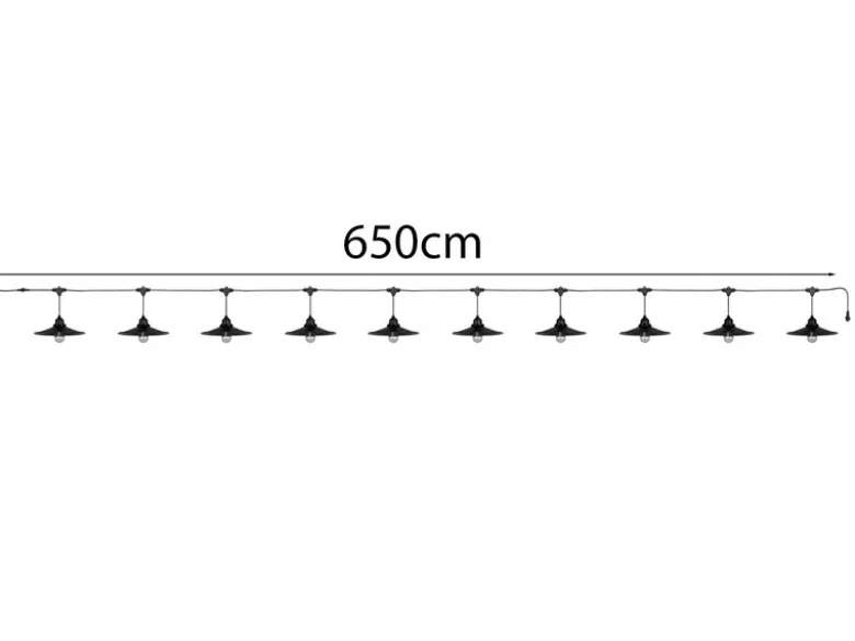 Outdoor Lichterkette CHAIN mit Netzstecker & 10 LEDs mit Schirm, 6,5 Meter