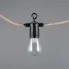 Outdoor Lichterkette EMBER aus Hanfseil mit Netzstecker & 8 LEDs, Länge 6 Meter