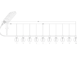 Outdoor Lichterkette mit 10 Schirmen Solar & USB mit Netzstecker, L: 5,7 Meter