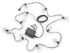 Outdoor Lichterkette per Solar & USB aufladbar mit Netzstecker, Länge 5,7 Meter