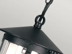 Outdoor Pendelleuchte HEREFORD aus Alu im Landhausstil, Schwarz Ø15cm