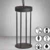 Outdoor Tischlampe KANTE 36cm Schwarz ohne Strom mit Akku & USB Kabel