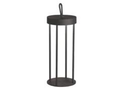 Outdoor Tischlampe KANTE 36cm Schwarz ohne Strom mit Akku & USB Kabel