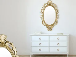 Ovaler Wandspiegel TRIXI mit Barockrahmen in Gold 73cm groß