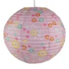 Papier Lampenschirm fürs Kinderzimmer mit fröhlichem Blümchen Muster Ø 40cm