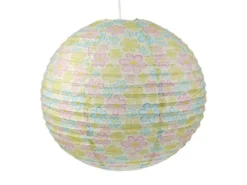 Papier Lampenschirm fürs Kinderzimmer mit fröhlichem Blumen Motiv Ø 40cm