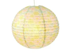 Papier Lampenschirm fürs Kinderzimmer mit fröhlichem Blumen Motiv Ø 40cm