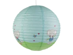 Papier Lampenschirm fürs Kinderzimmer mit fröhlichem Elefanten Motiv Ø 40cm
