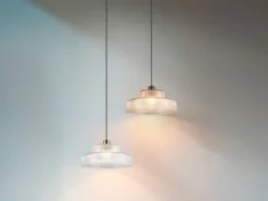 Pendelleuchte ABELLA einflammig, Glas Amber / Metall Schwarz, Ø 35cm