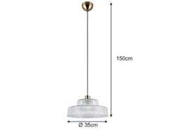 Pendelleuchte ABELLA einflammig, Glas transparent / Messing matt, Ø 35cm