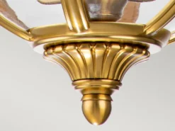 Pendelleuchte ADAMS mit Glaskugel & Stahl massiv in Messing brüniert, Ø 37cm