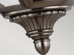 Pendelleuchte ADAMS mit Glaskugel & Stahl massiv in Silber Antik, Ø 37cm