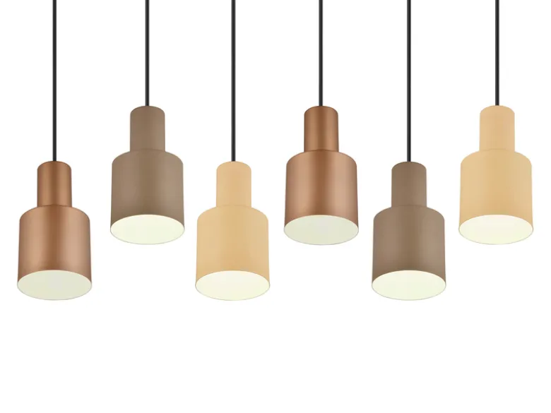 Pendelleuchte AGUDO 6-flammig Metall Coffee Töne, Breite 85cm