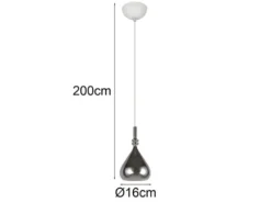 Pendelleuchte ALDEA klein 1-flammig mit Rauchglas Chrom verspiegelt, Ø 16cm