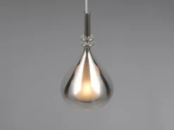 Pendelleuchte ALDEA klein 1-flammig mit Rauchglas Chrom verspiegelt, Ø 16cm