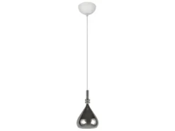 Pendelleuchte ALDEA klein 1-flammig mit Rauchglas Chrom verspiegelt, Ø 16cm