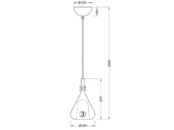 Pendelleuchte ALDEA klein 1-flammig mit Rauchglas Chrom verspiegelt, Ø 16cm