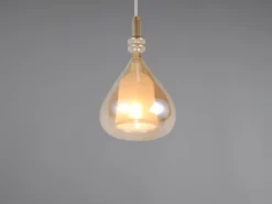 Pendelleuchte ALDEA klein 1-flammig mit Glasschirm Bernsteinfarbig, Ø 16cm
