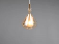 Pendelleuchte ALDEA klein 1-flammig mit Glasschirm Bernsteinfarbig, Ø 16cm