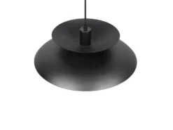 Pendelleuchte AMARILA skandinavisch mit Metall Lampenschirm Schwarz Ø 40cm