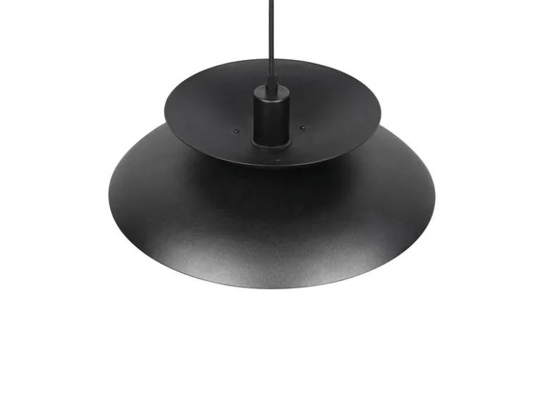 Pendelleuchte AMARILA skandinavisch mit Metall Lampenschirm Schwarz Ø 40cm