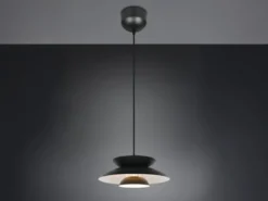 Pendelleuchte AMARILA skandinavisch mit Metall Lampenschirm Schwarz Ø 40cm
