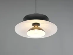 Pendelleuchte AMARILA skandinavisch mit Metall Lampenschirm Schwarz Ø 40cm