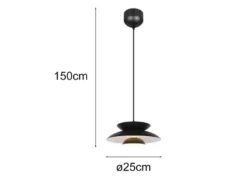 Pendelleuchte AMARILA skandinavisch mit Metall Lampenschirm Schwarz Ø 40cm