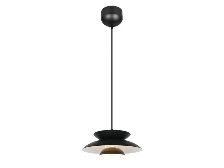 Pendelleuchte AMARILA skandinavisch mit Metall Lampenschirm Schwarz Ø 40cm