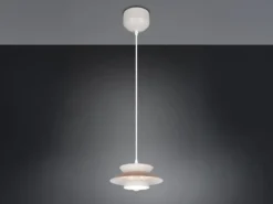 Pendelleuchte AMARILA skandinavisch mit Metall Lampenschirm Grau Braun Ø 25cm