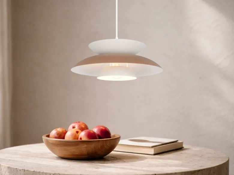 Pendelleuchte AMARILA skandinavisch mit Metall Lampenschirm Grau Braun Ø 40cm