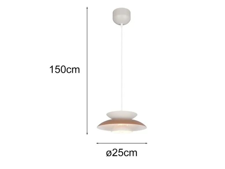 Pendelleuchte AMARILA skandinavisch mit Metall Lampenschirm Grau Braun Ø 40cm